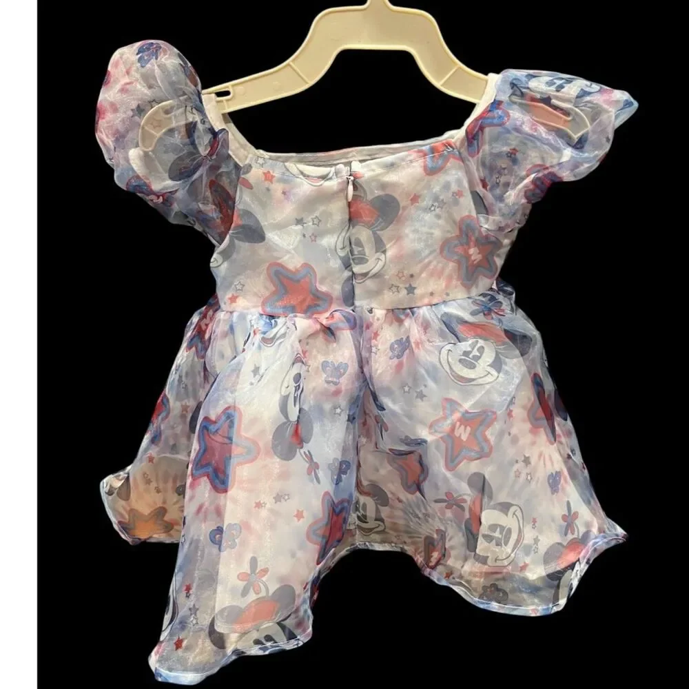 DISNEY Junior Minnie Short Sleeve Tulle Dress Organza Baby Sz 12M
